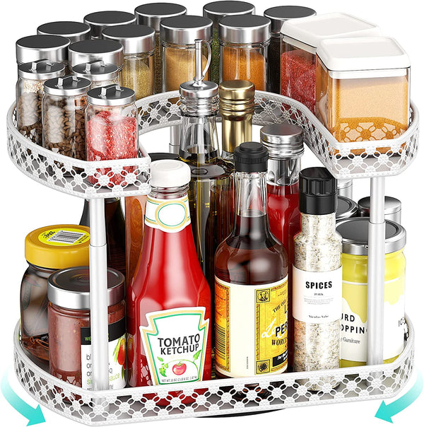 Two Tier Lazy Susan Spice Rack