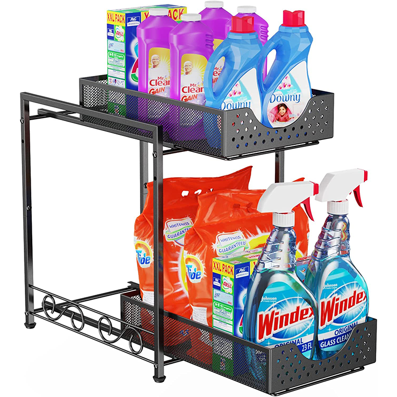 Puricon 1 Pack Under Sink Organizers and Storage Pull Out Sliding